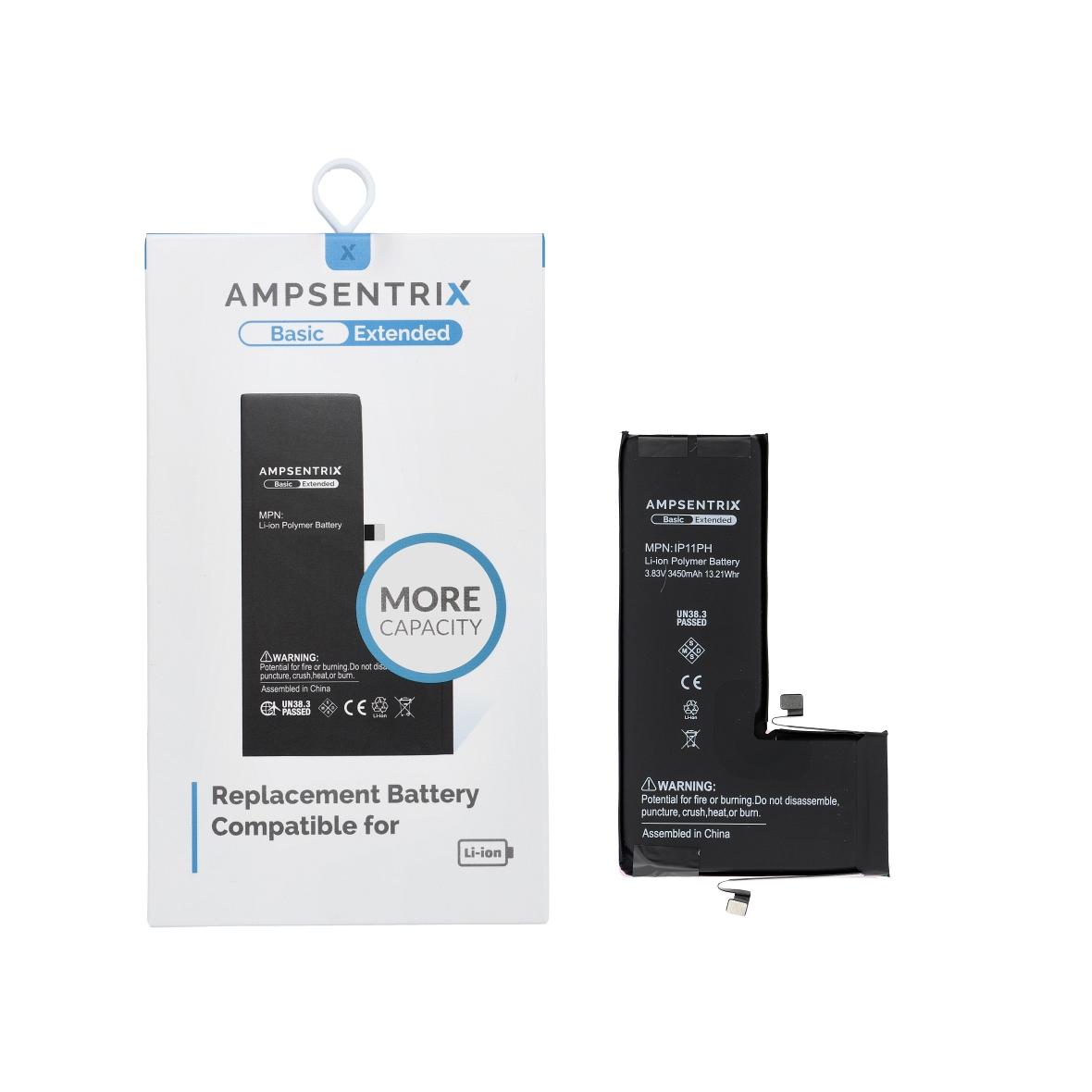 AmpSentrix Basic bateria do iPhone 11 Pro (zwiększona pojemność 3450 mAh)