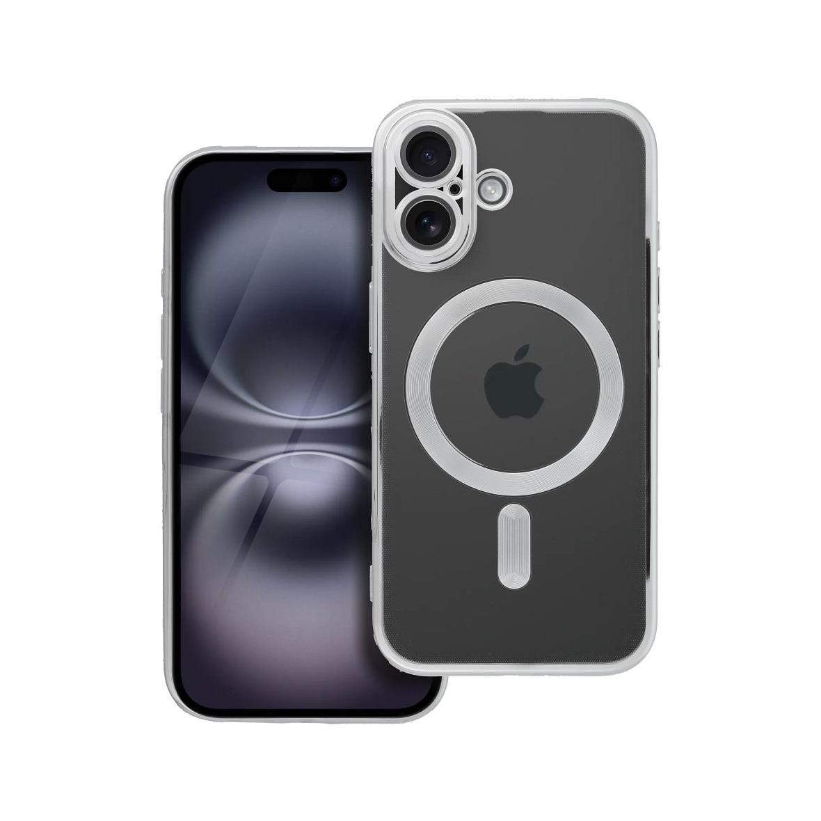 Futerał do iPhone 16 Electro Mag Cover zgodny z MagSafe srebrny