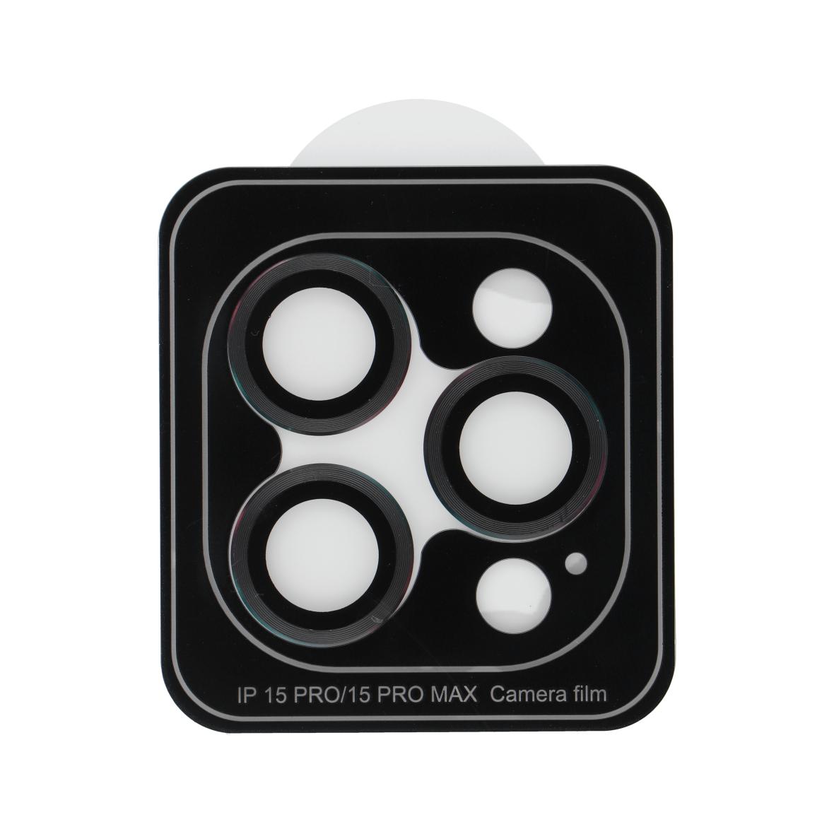 Osłona aparatu PROTECTOR 9H + aplikator do IPHONE 15 PRO / 15 PRO MAX czarna