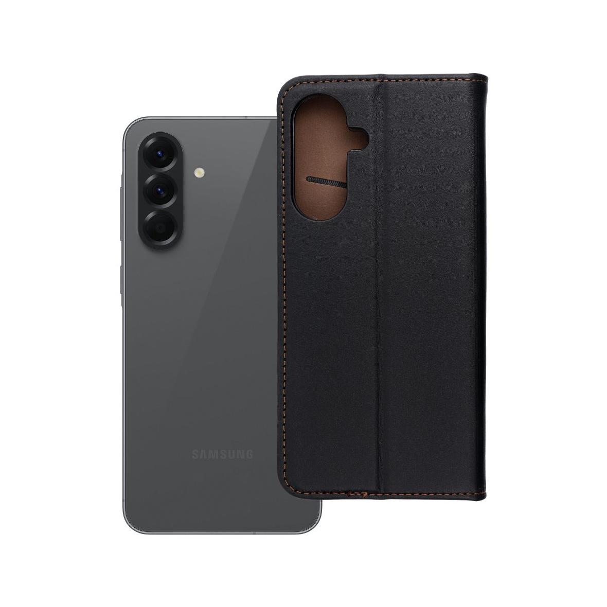 Etui z klapką na Samsung A56 5G Smart Pro Book skórzane czarne