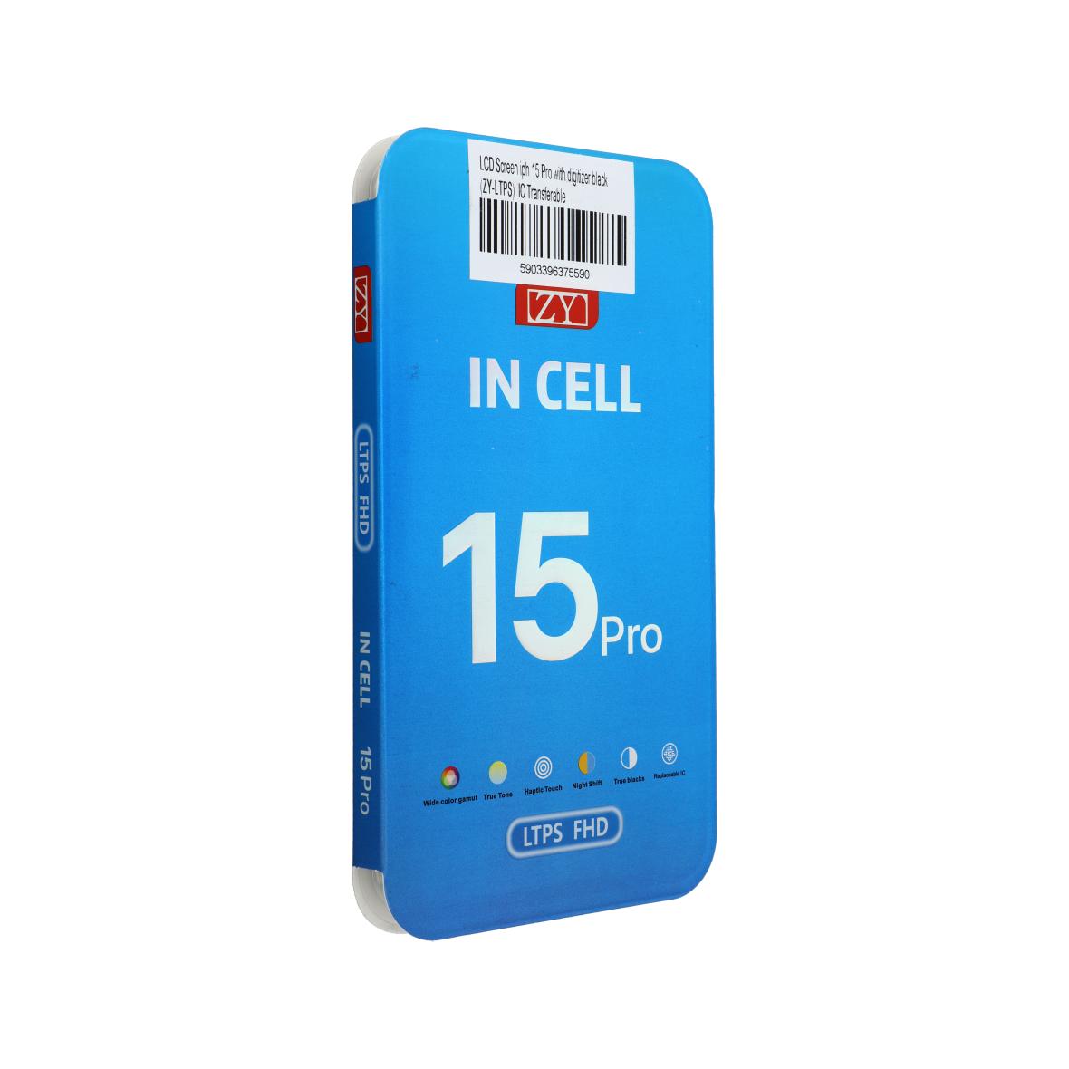 Wyświetlacz do iPhone 15 Pro z ekranem dotykowym czarnym (ZY-LTPS) IC Transferable