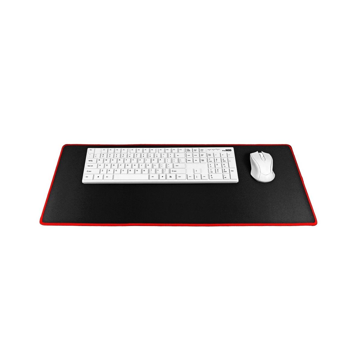 Podkładka pod mysz i klawiaturę dla graczy 700 x 300 x 3 mm  czarna z czerwonym obszyciem