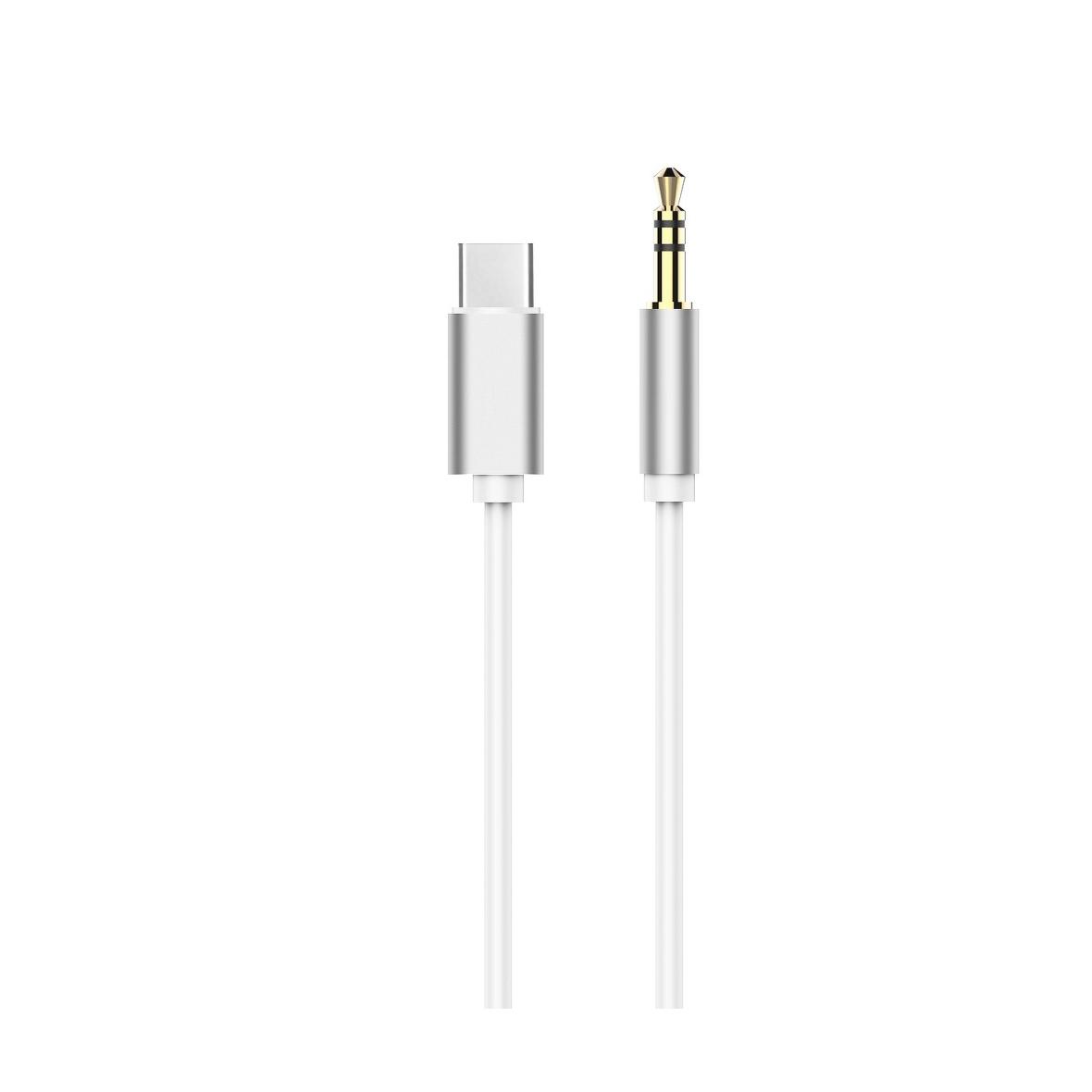 Kabel AUX Typ C (męski) do Jack 3,5 mm (męski) biały