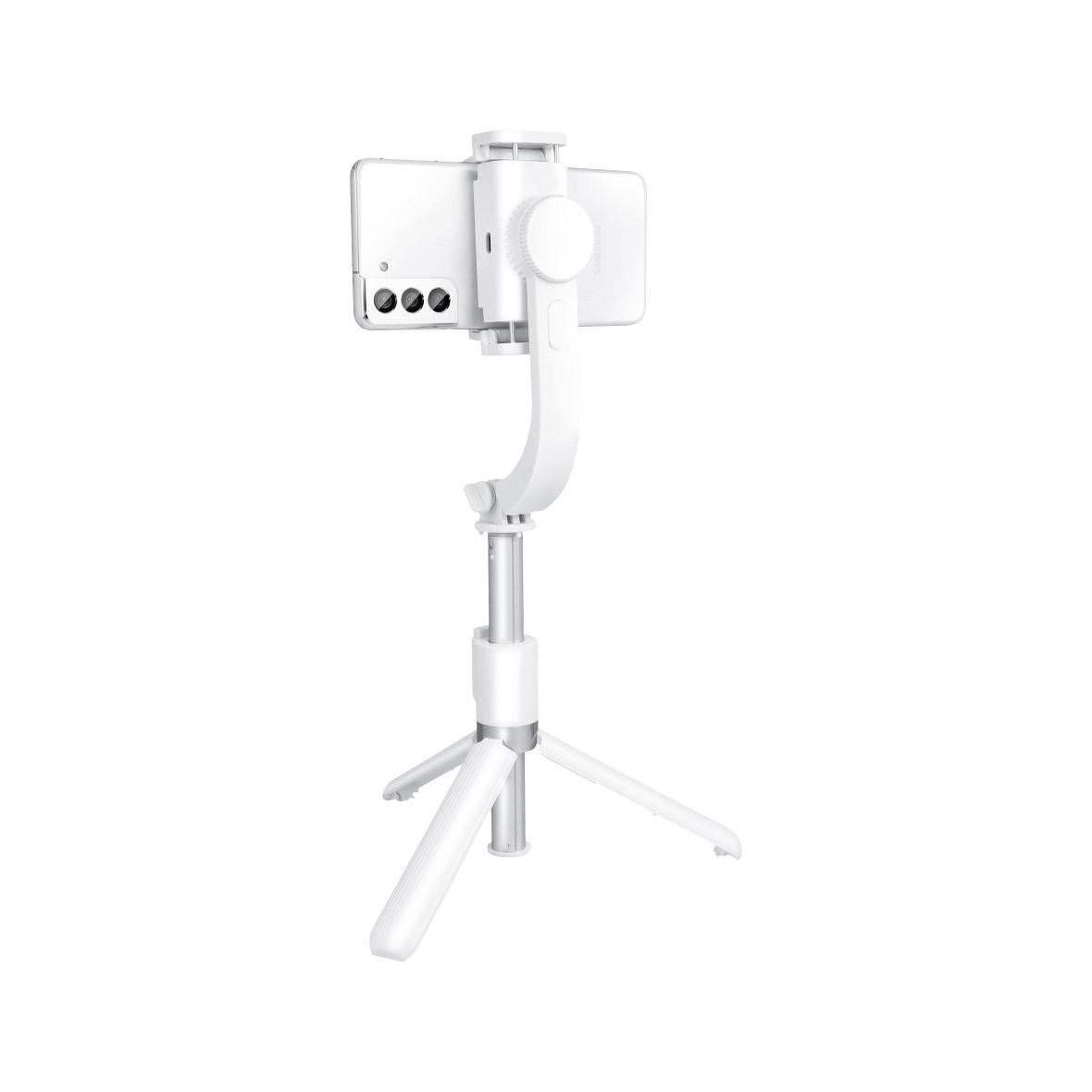 Uchwyt selfie z pilotem bezprzewodowym tripod ze stabilizatorem GIMBAL SSTR-L08 biały