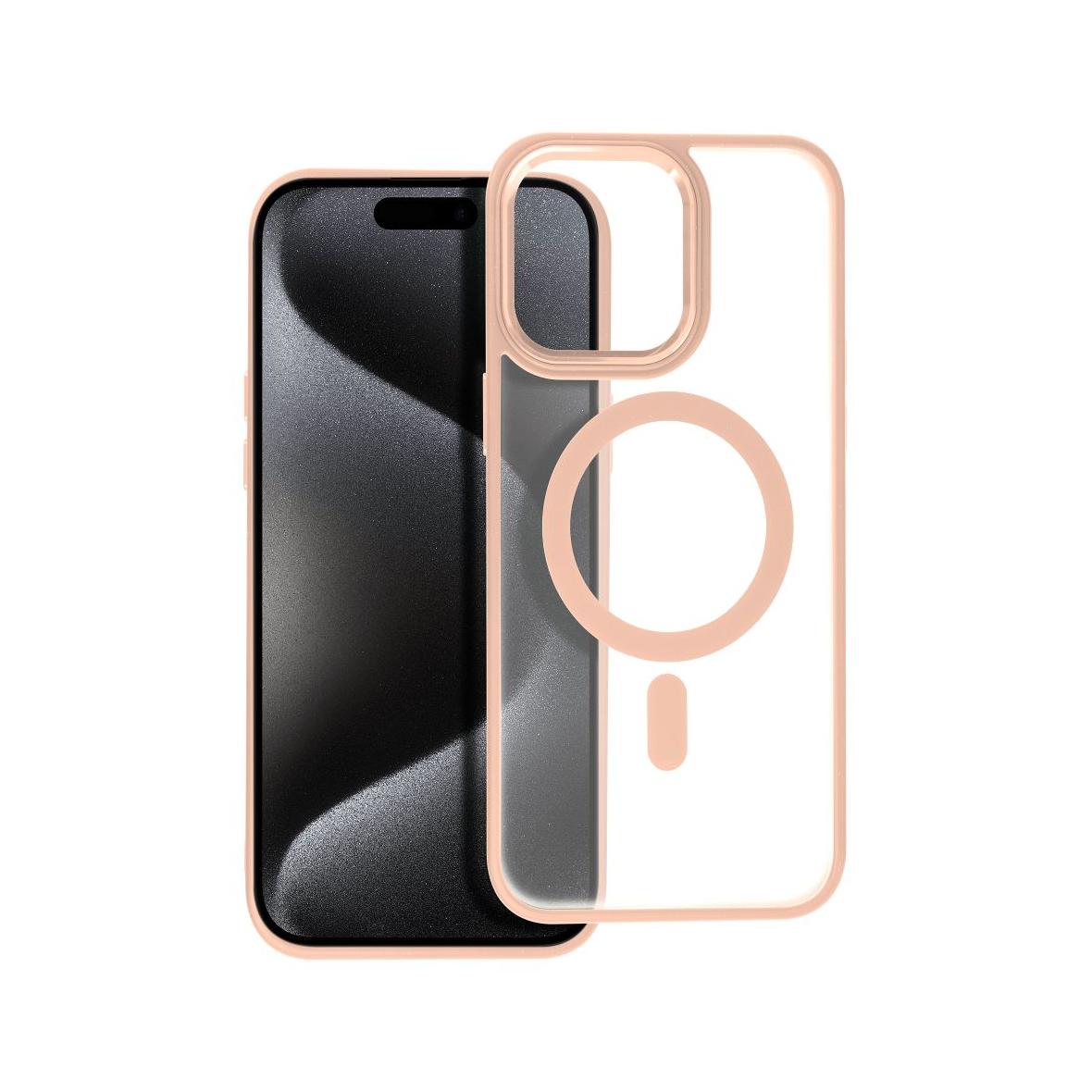 Futerał do iPhone 15 PRO MAX Matte Mag Cover zgodny z MagSafe różowy