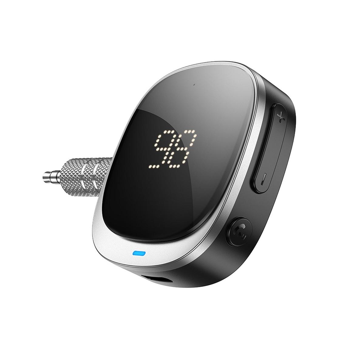 Adapter AUX bluetooth Jack 3,5 mm Hoco z wyświetlaczem E80 czarny