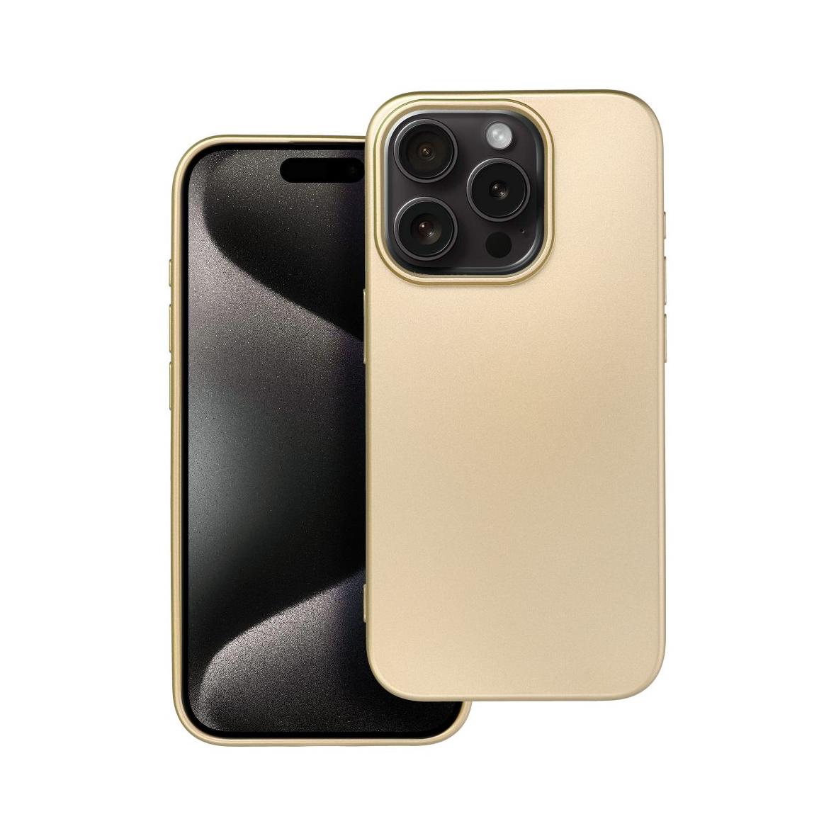 Futerał do iPhone 15 PRO Metallic złoty