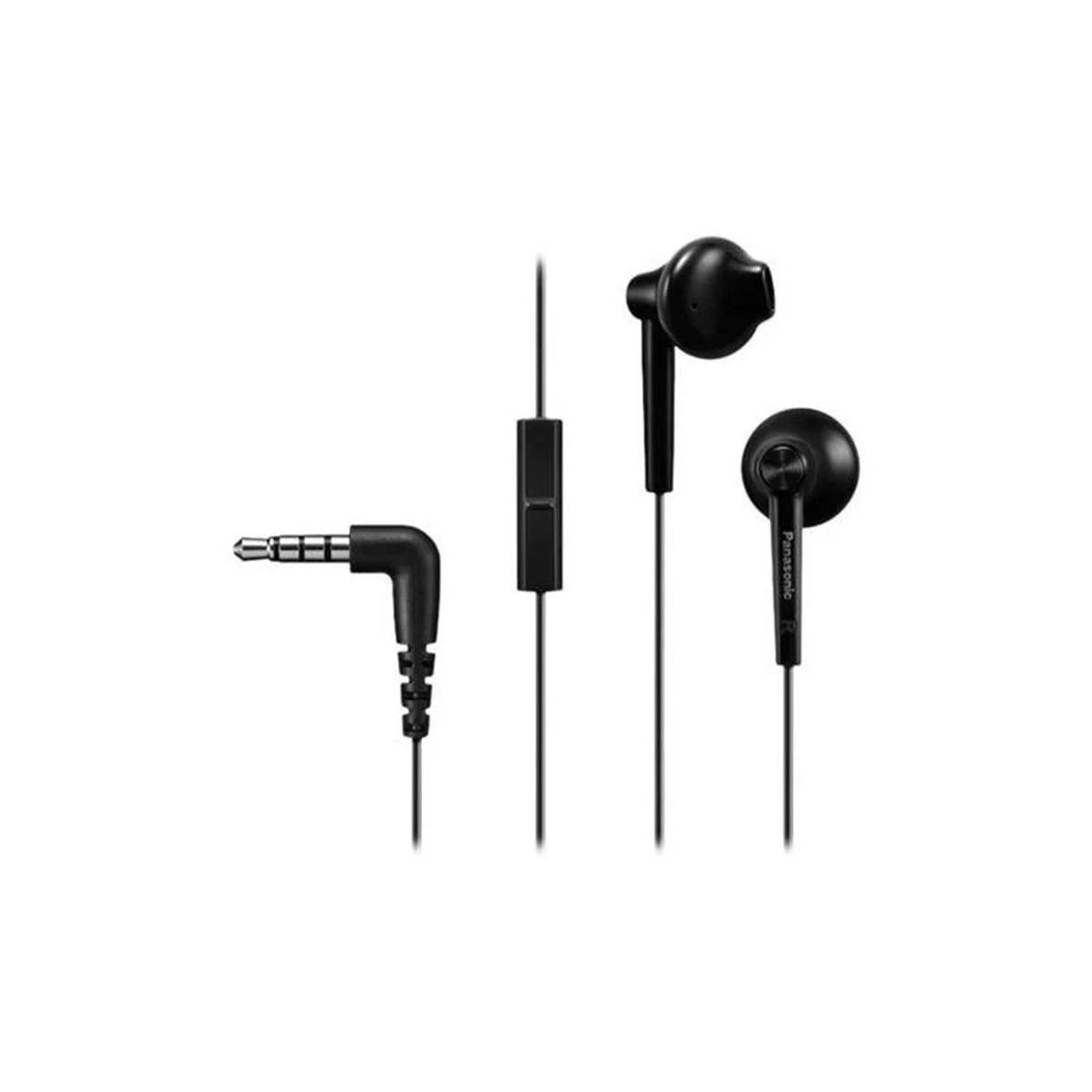 Słuchawki przewodowe jack 3,5 mm PANASONIC RP-TCM55E-K czarne