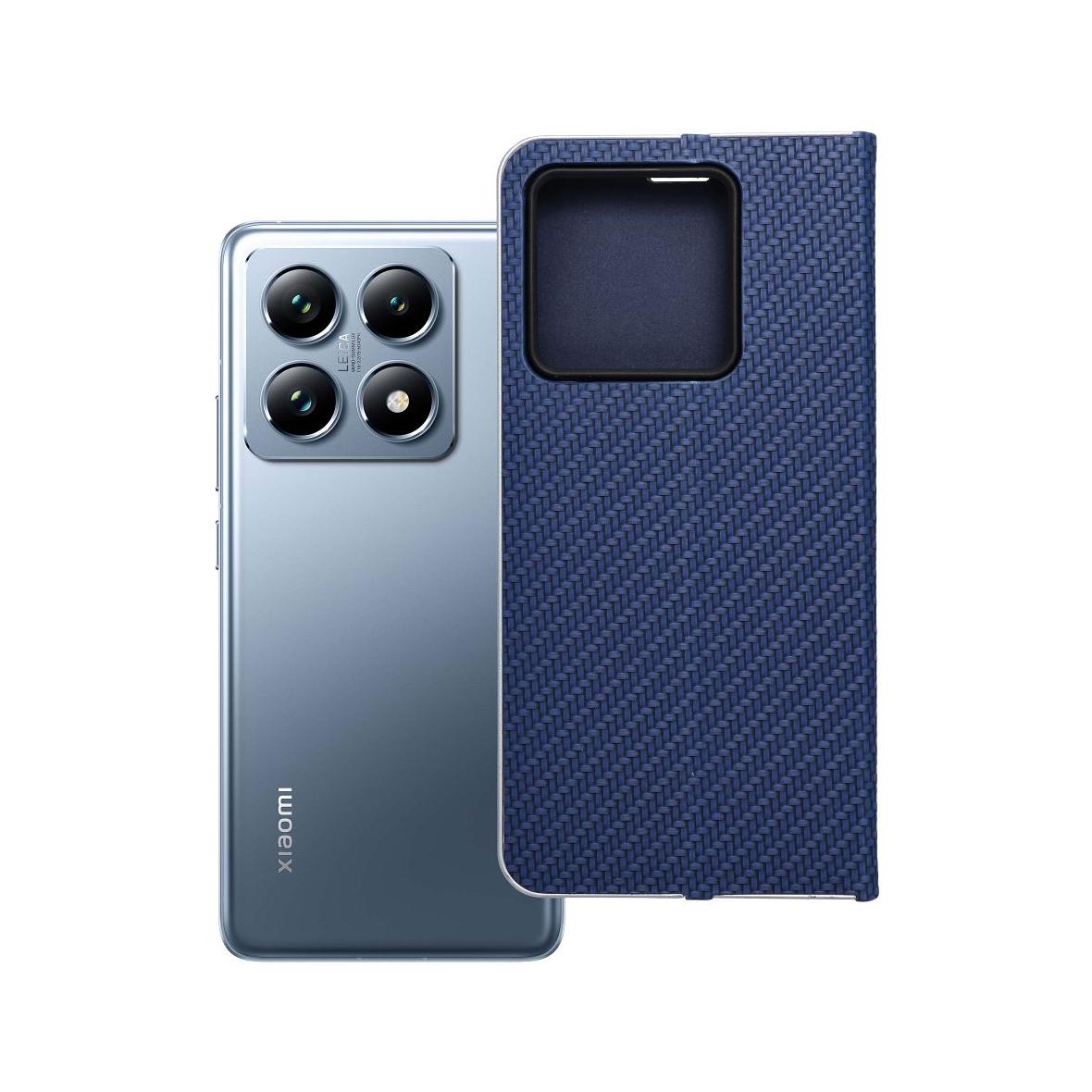 Etui z klapką na Xiaomi 14T Luna Book Carbon niebieskie