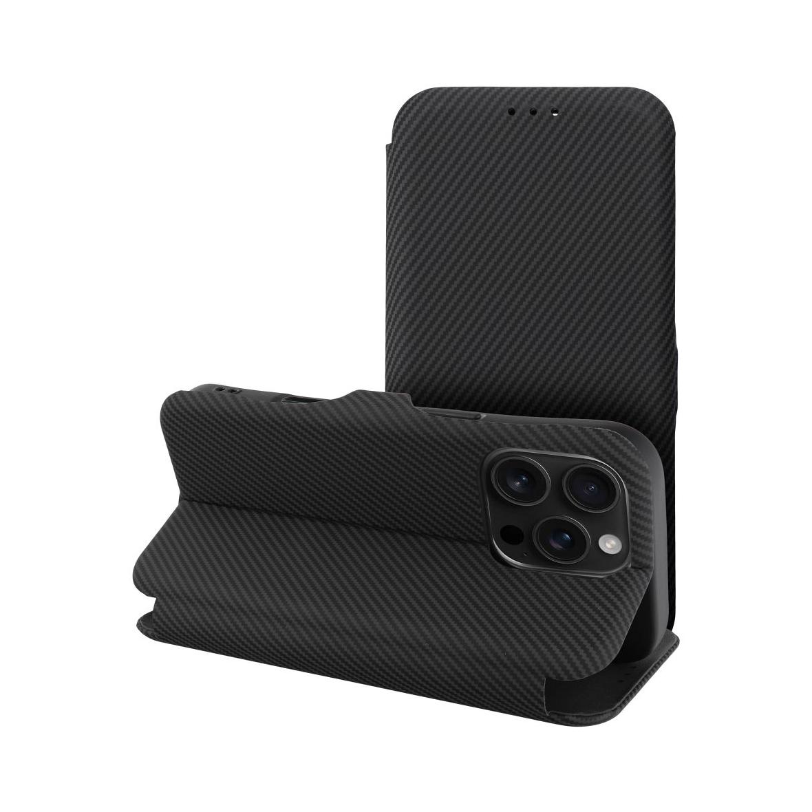 Etui z klapką na iPhone 15 PRO Folio Side Magnet czarne