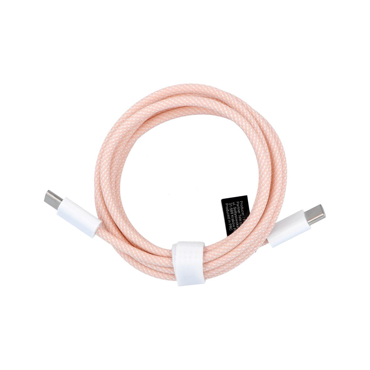 Kabel USB C do USB C PD QC3.0 3A 60W 1,5 m C263 różowy