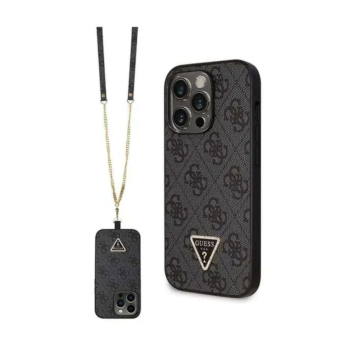 GUESS futerał do IPHONE 14 Pro Max GUHCP14XP4TDSCPK (Metal Logo Starss Crossbody) czarny