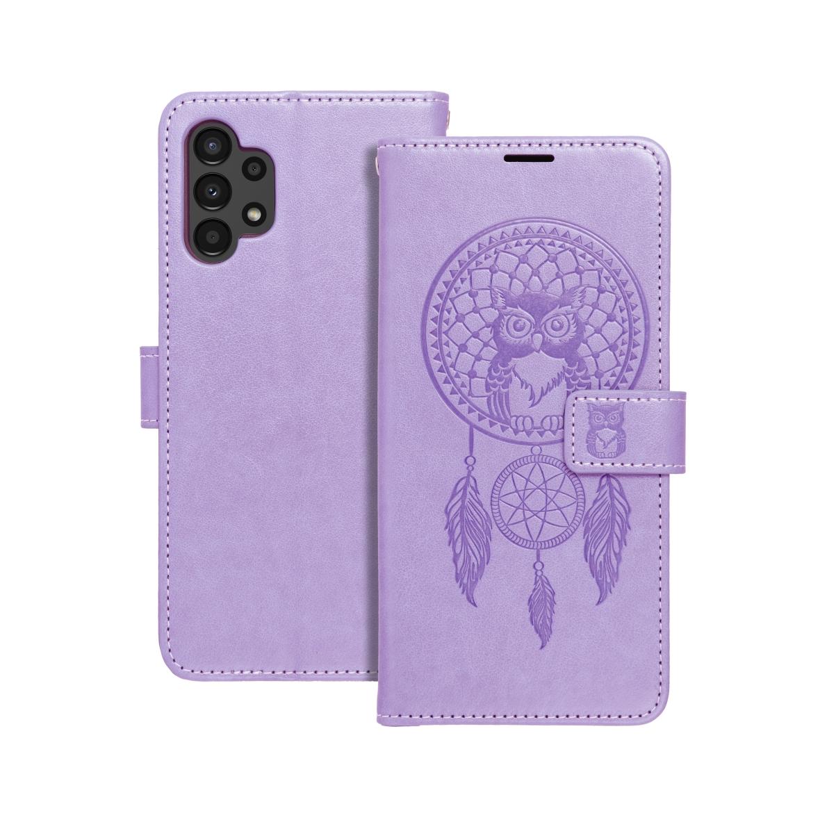 Etui z klapką na Samsung A13 4G Mezzo Book łapacz snów fioletowe