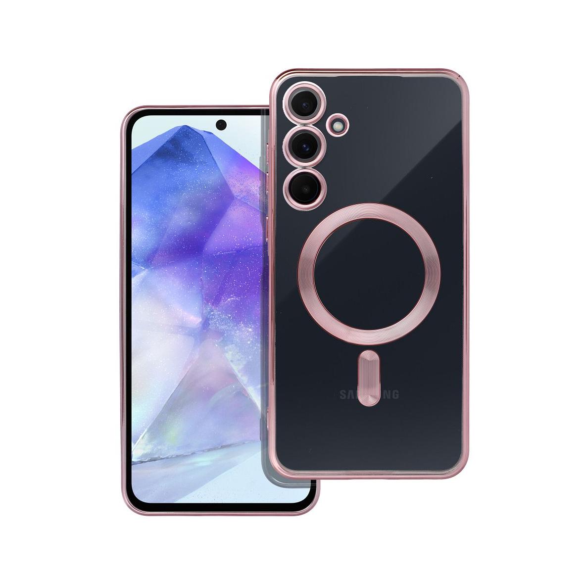 Futerał do Samsung A55 Electro Mag Cover zgodny z MagSafe złoty róż
