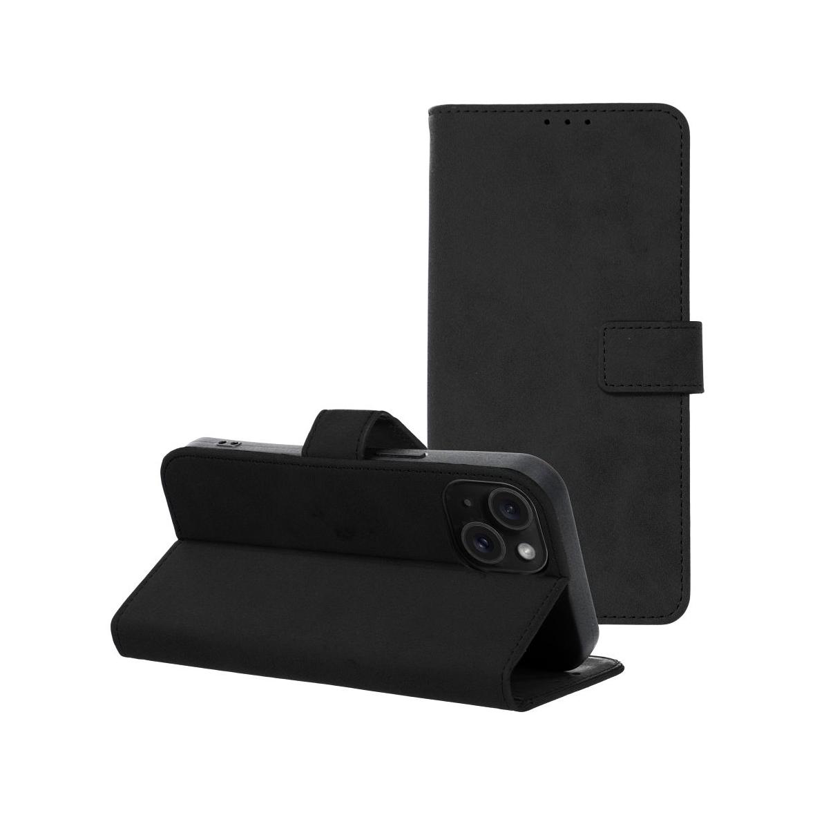 Etui z klapką na iPhone 15 Tender Book czarne
