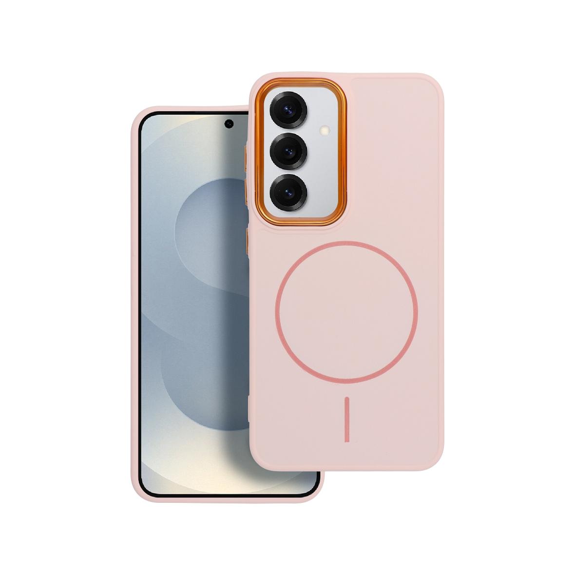 Futerał do Samsung S25 Frame Mag Cover zgodny z MagSafe pudrowy róż
