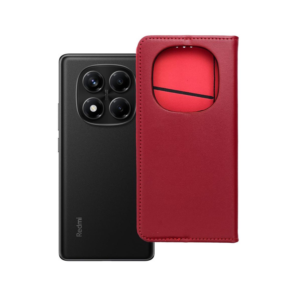 Etui z klapką na Xiaomi Redmi NOTE 14 PRO 4G Smart Pro Book skórzane bordowe
