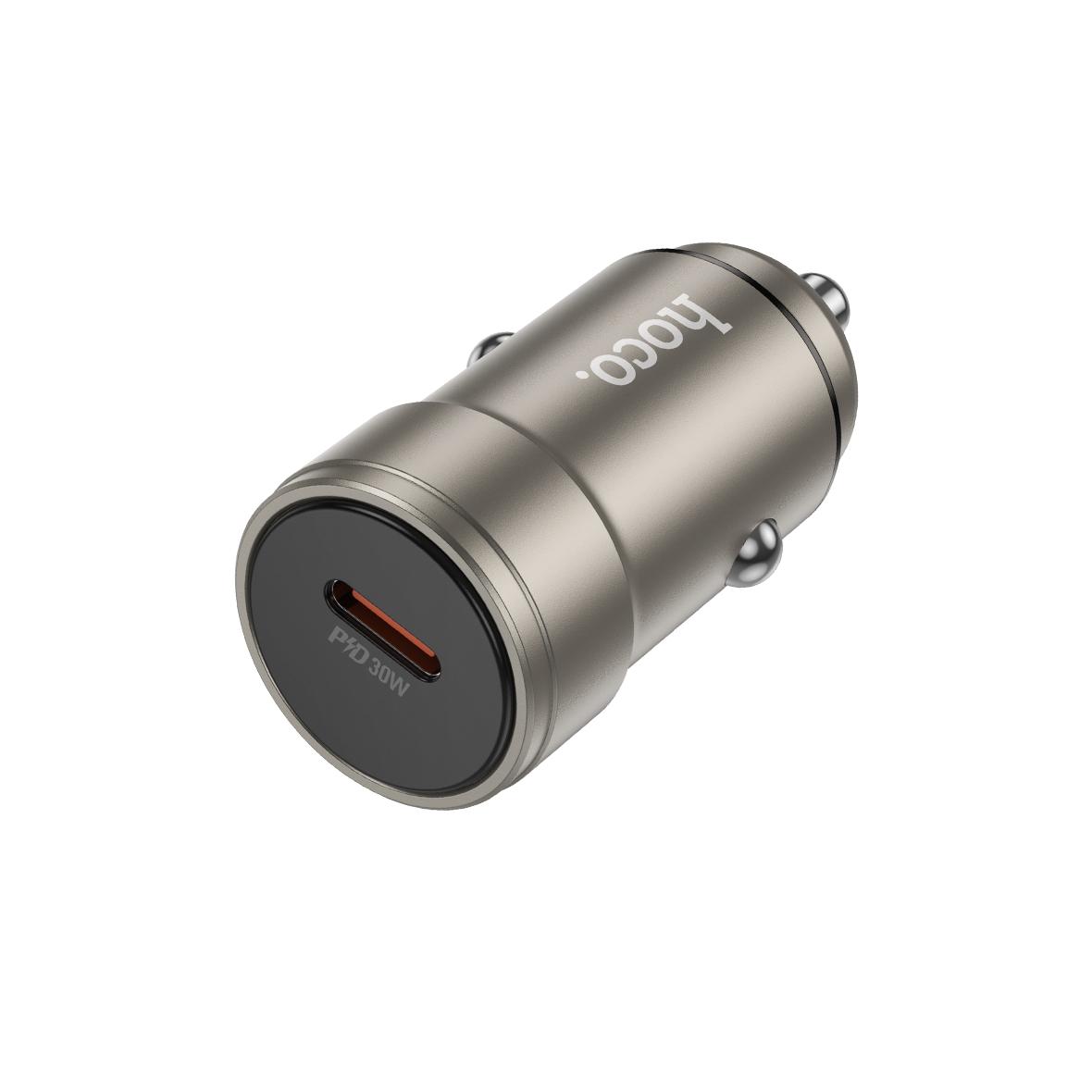 Ładowarka samochodowa Hoco USB C QC PD 30W Z57 szara