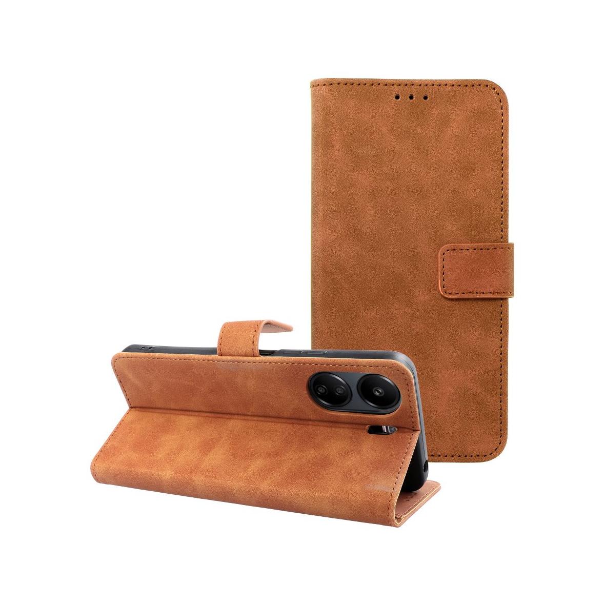 Etui z klapką na Xiaomi Redmi 13C / Poco C65 Tender Book brązowe