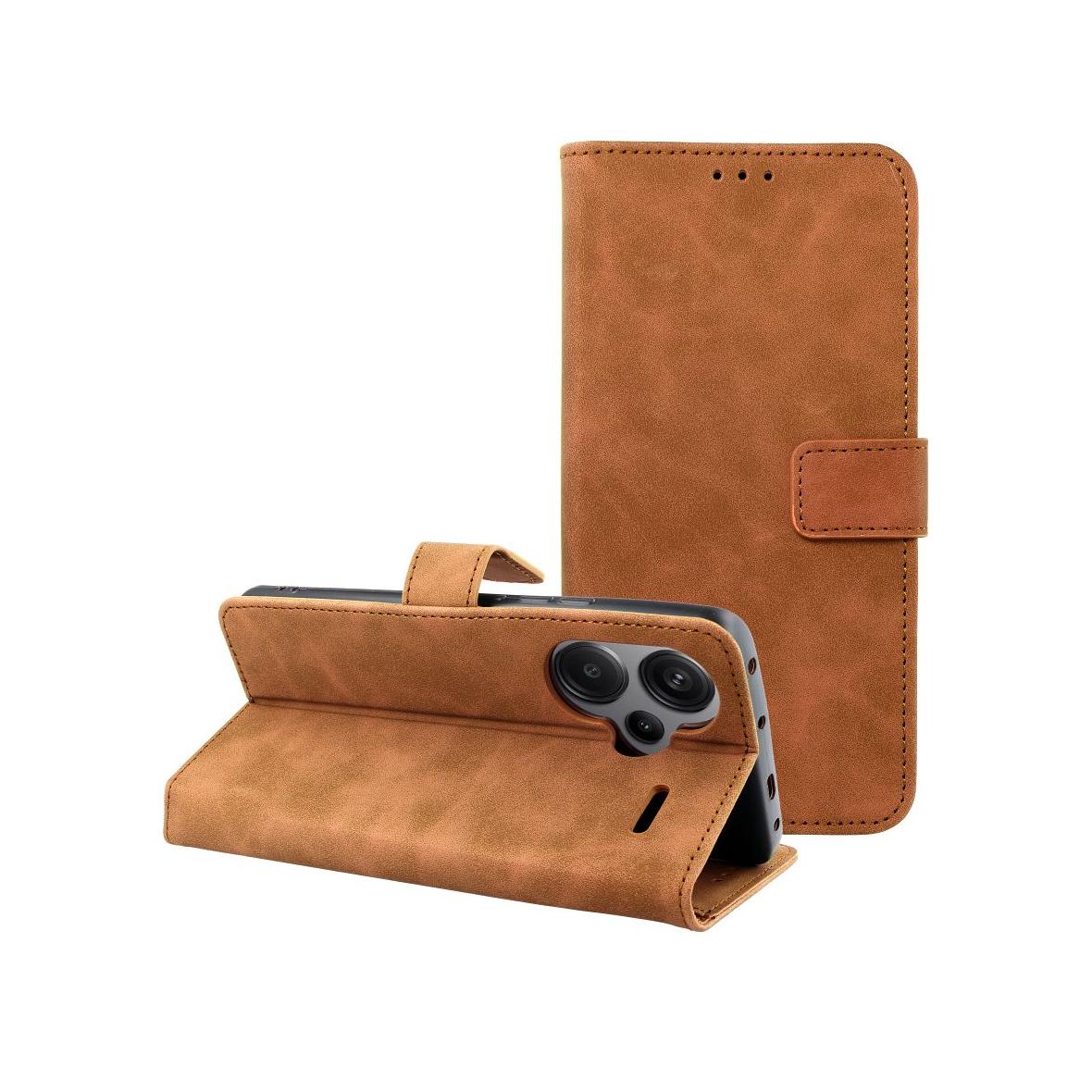 Etui z klapką na Xiaomi Redmi NOTE 13 PRO PLUS 5G Tender Book brązowe