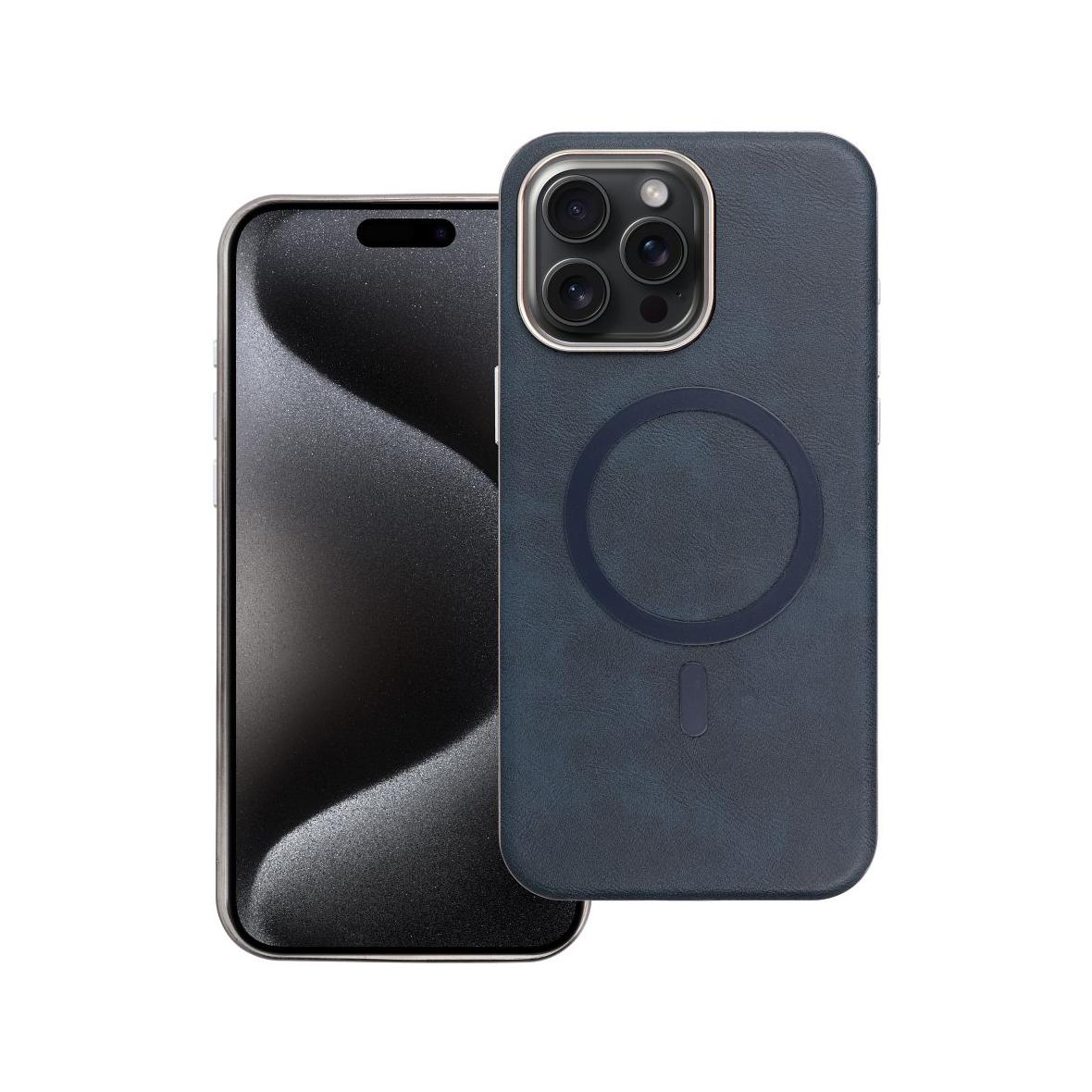 Futerał do iPhone 15 PRO MAX Gentleman Mag Cover zgodny z MagSafe granatowy