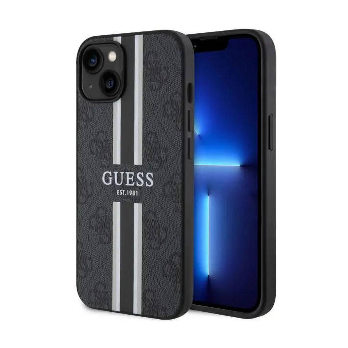 GUESS futerał do IPHONE 14 kompatybilny z MagSafe GUHMP14SP4RPSK (4G Printed Stripes) czarny