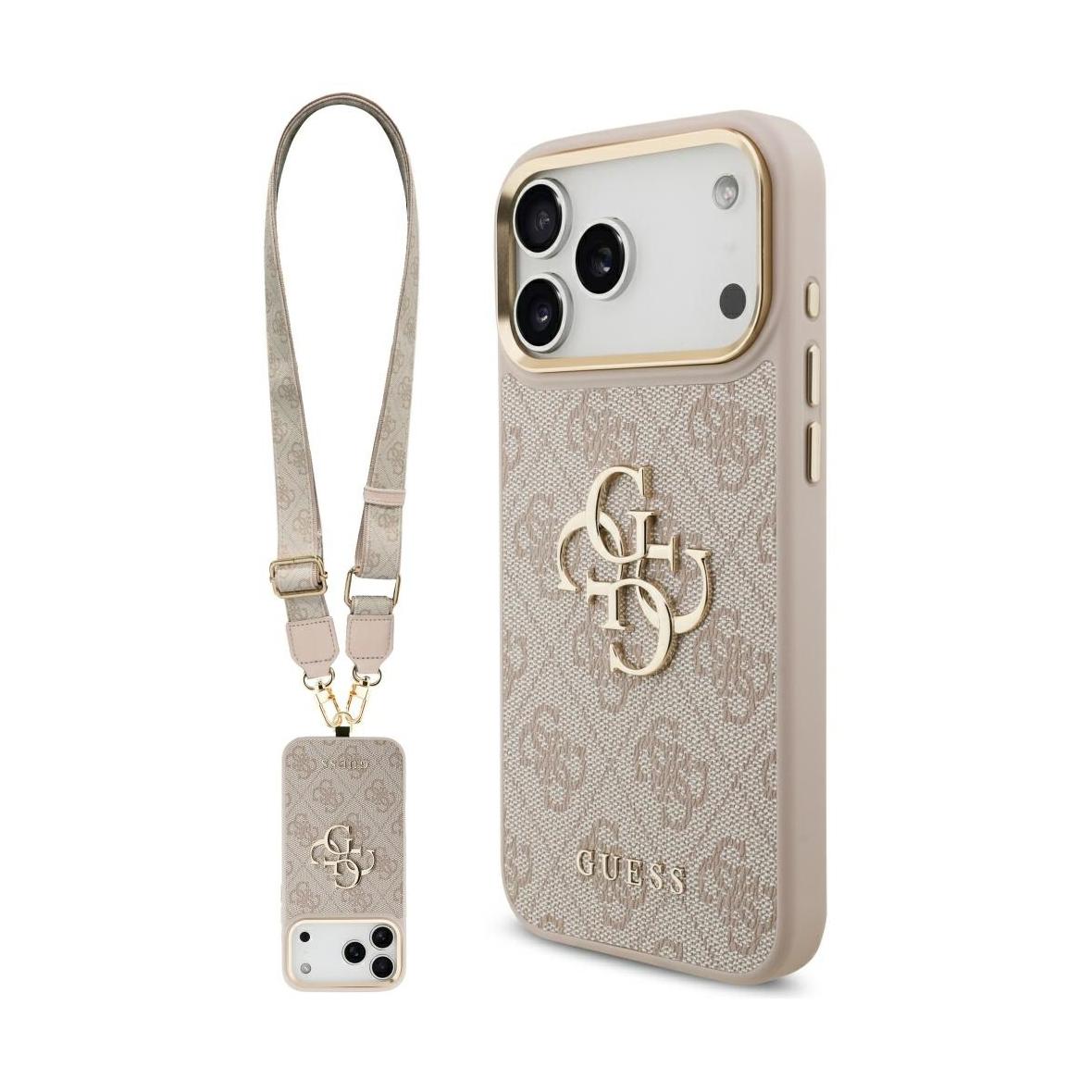 GUESS futerał do IPHONE 17 Pro Max GUHCP17XP4G4BCSP (PU W/ Big 4G Classic & Big Strap Metal Buttons) różowy