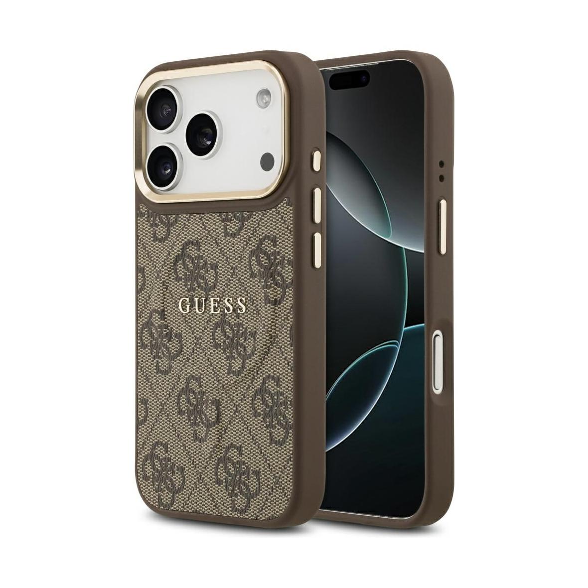 GUESS futerał do IPHONE 17 Pro kompatybilny z MagSafe GUHMP17LP4MSEGCW (PU 4G W/ Classic) brązowy