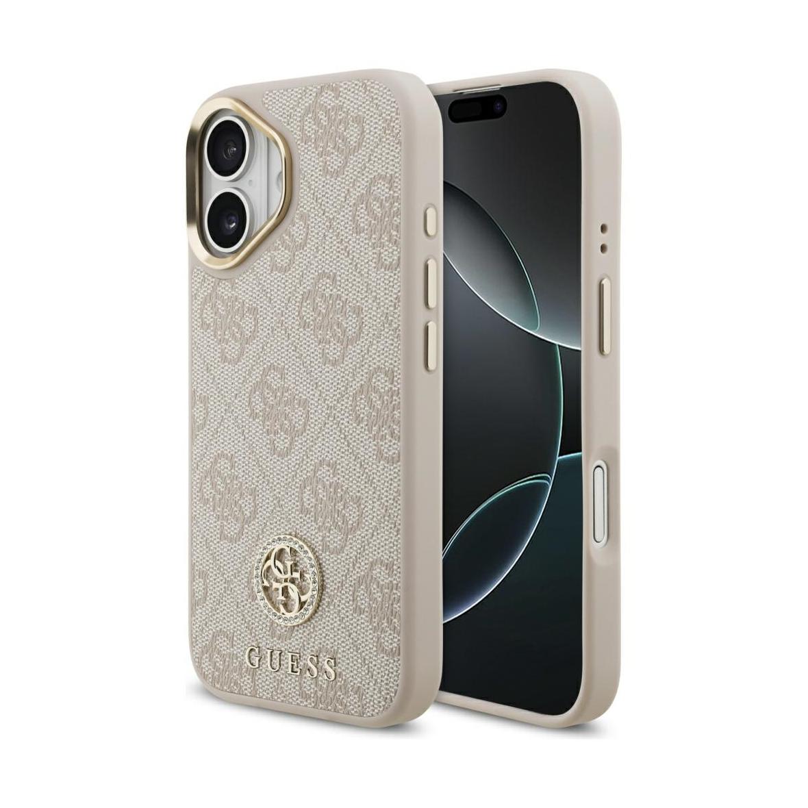 GUESS futerał do IPHONE 17 kompatybilny z MagSafe GUHMP17SP4GRMDEP (PU W/ 4G Strass Logo) różowy