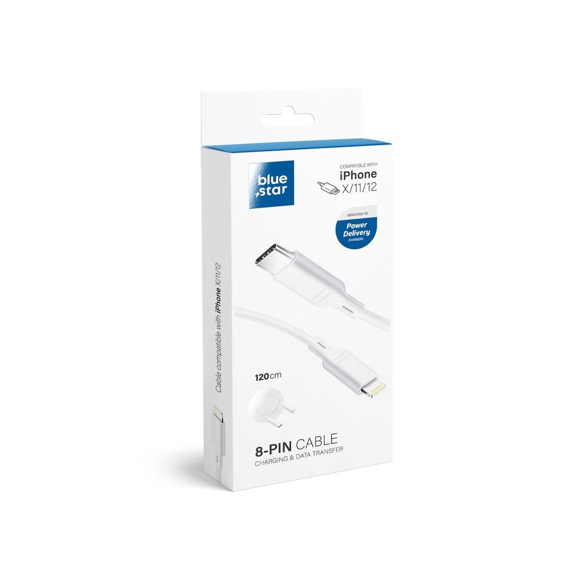 Kabel USB C do Lightning Blue Star PD 1,2 m biały