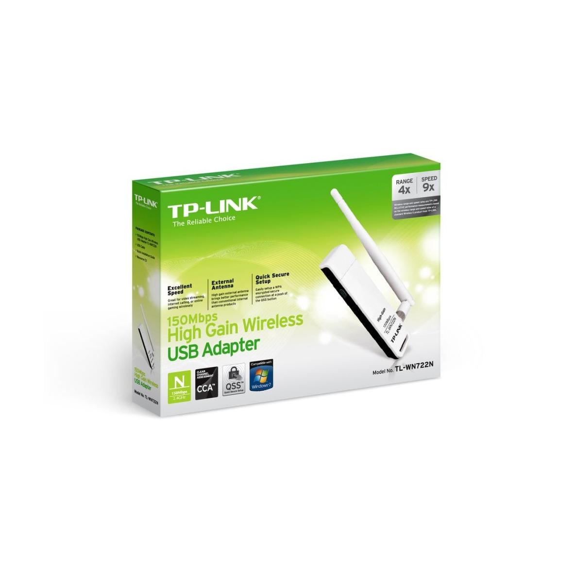 TP-LINK adapter Wi-Fi z anteną 150 Mbps TL-WN722N