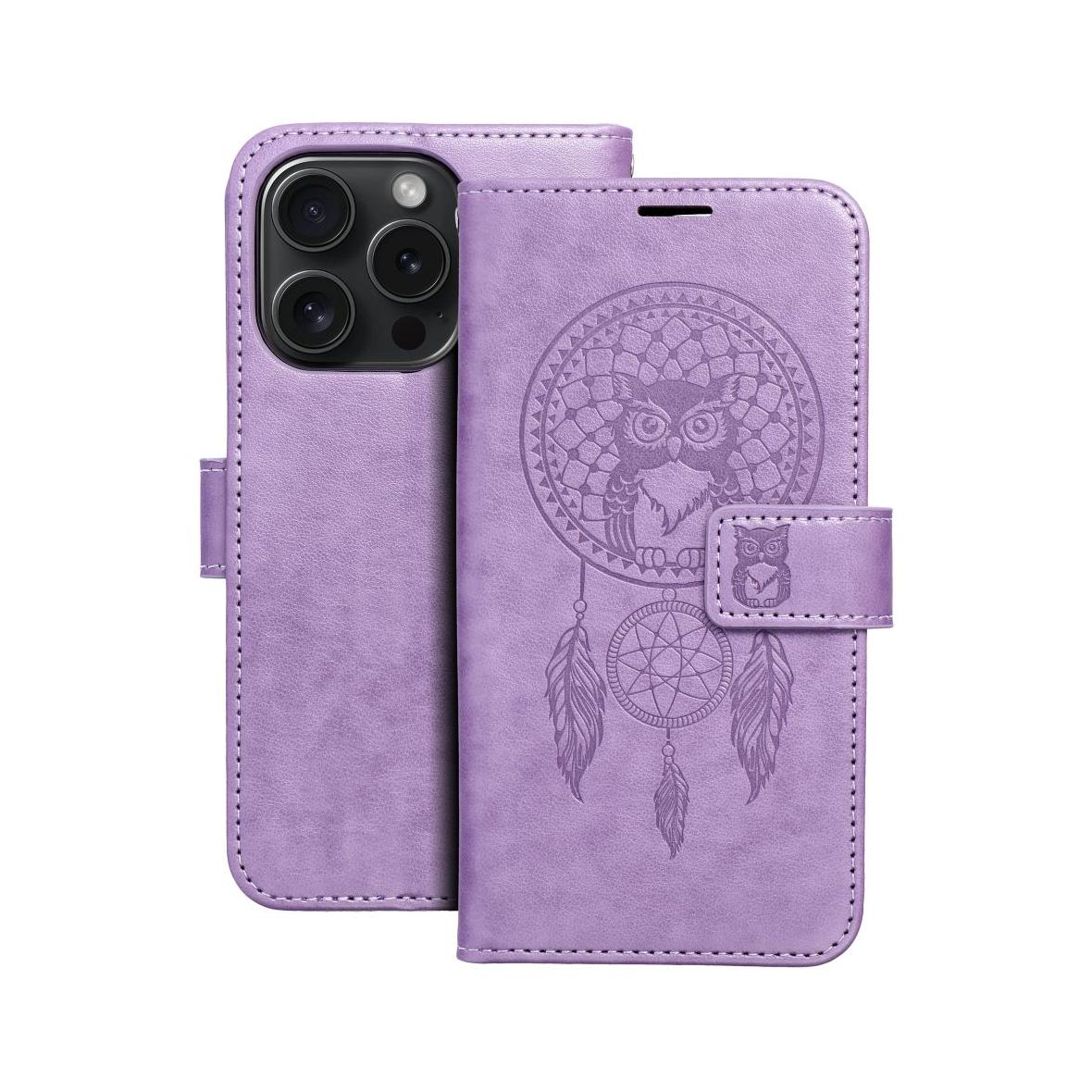 Etui z klapką na iPhone 15 PRO Mezzo Book łapacz snów fioletowe