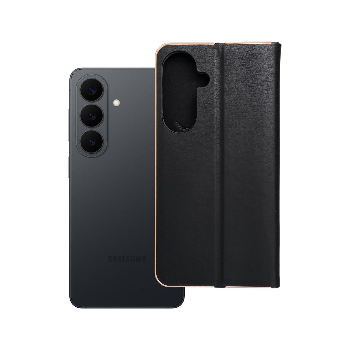 Etui z klapką na Samsung S26 PLUS Luna Book Gold czarne