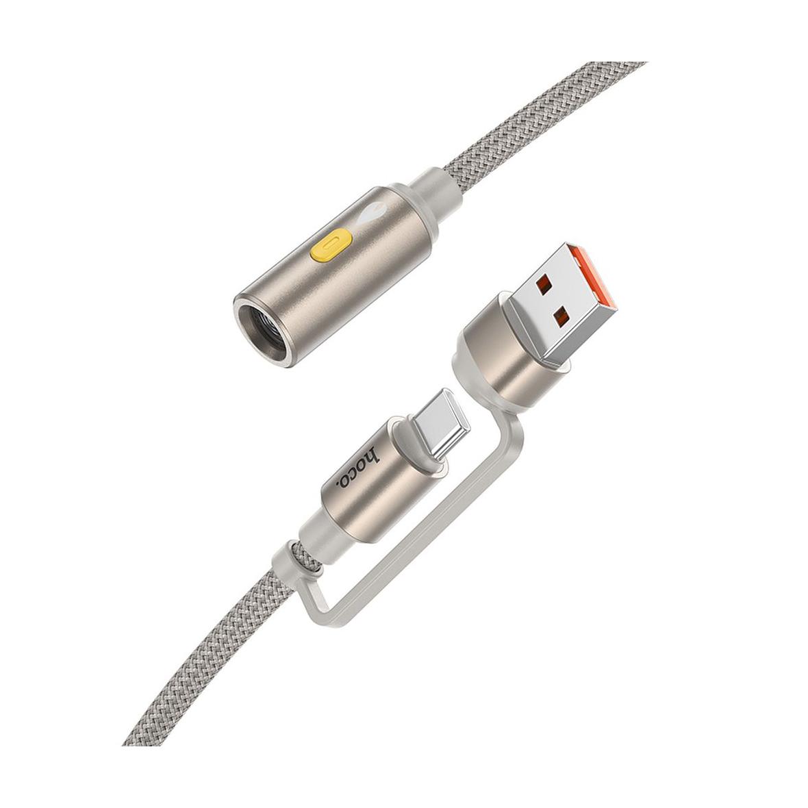 Kabel USB A / USB C do zapalniczka samochodowa Hoco 0,3 m UA38B złoty