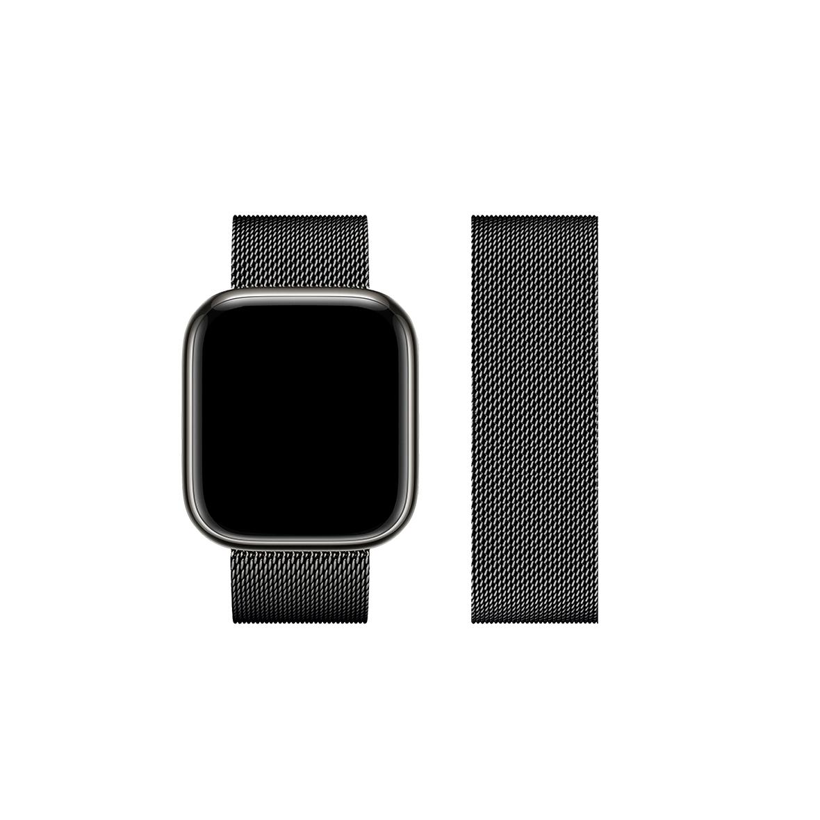 Pasek do Apple Watch Forcell F-Design FA03 magnetyczny stal 42 / 44 / 45 / 49 mm czarny