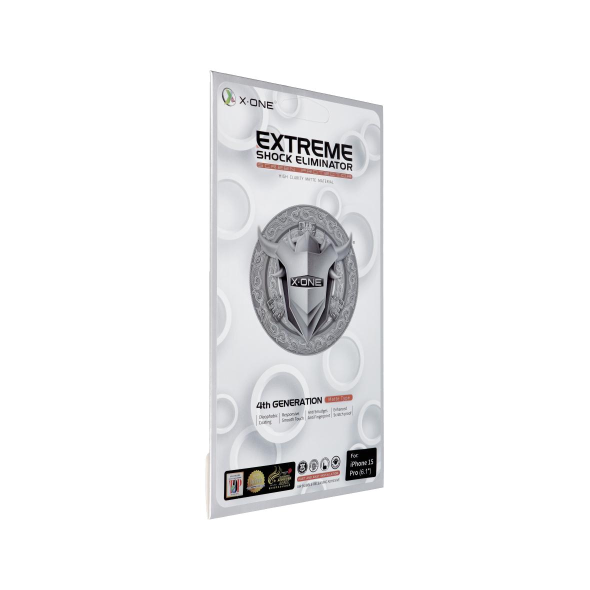 Protektor LCD X-ONE Extreme Shock Eliminator 4th gen. Matowe - do iPhone 15 Pro
