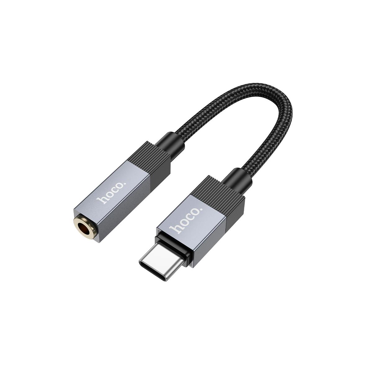 Adapter AUX USB C (męski) do Jack 3,5 mm (żeński) Hoco UPA32C czarny