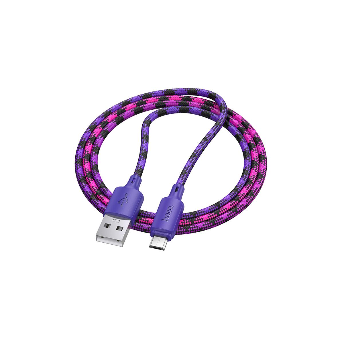 Kabel USB A do Micro USB Hoco 2,4A 1 m X116 gradient fioletowy