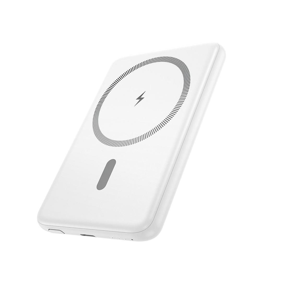 Powerbank zgodny z MagSafe Hoco 5000 mAh QC PD 2A 20W ultra-cienki J140A biały