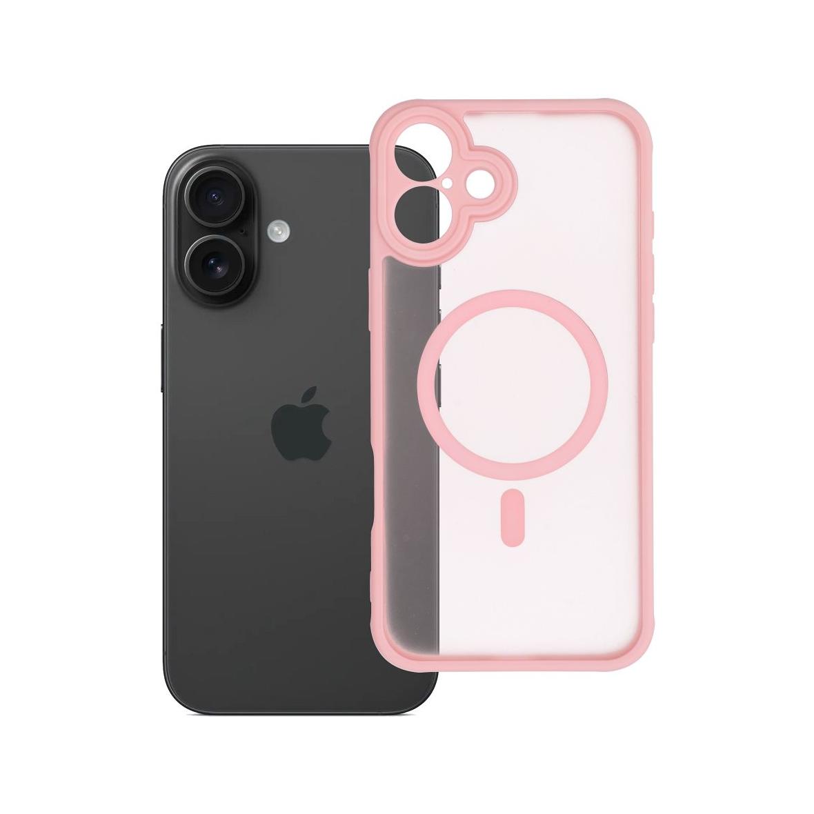 Futerał do iPhone 16 PLUS Full Matte Mag Cover zgodny z MagSafe jasnoróżowy