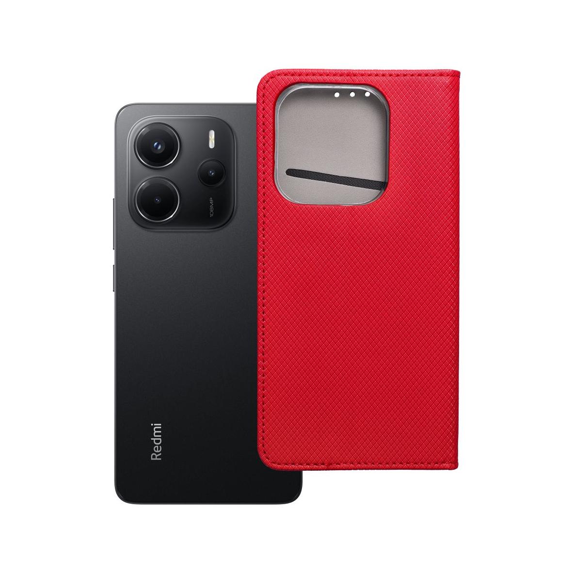 Etui z klapką na Xiaomi Redmi NOTE 14 4G (GLOBAL - 163,25mm x 76,55mm x 8,16mm) Smart Case Book czerwone