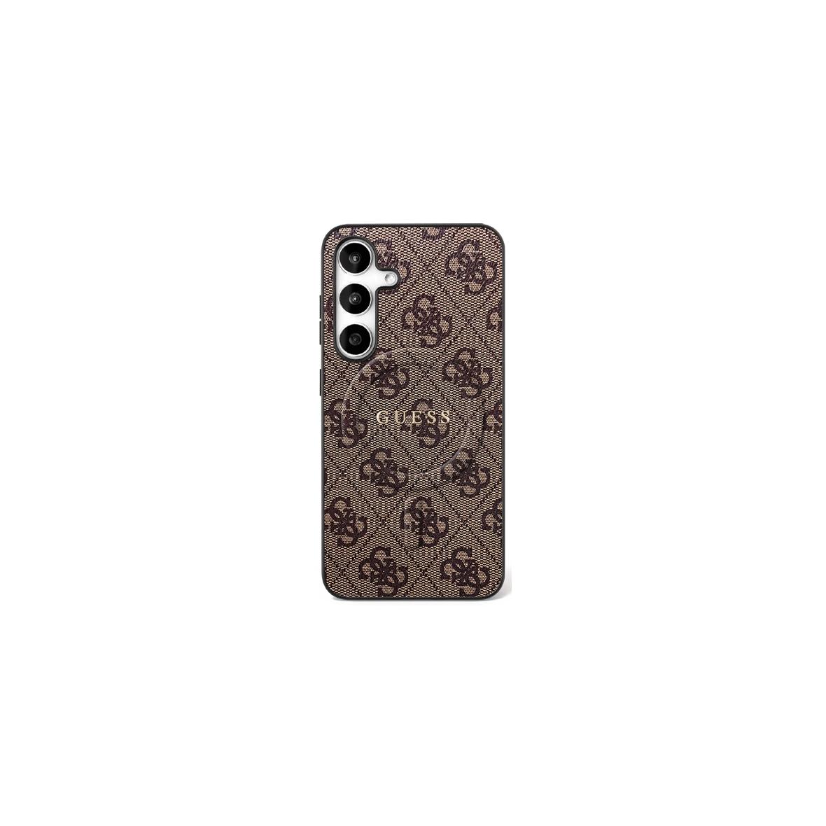 GUESS futerał do SAMSUNG S25 FE kompatybilny z MagSafe GUHMS25FEG4GFRW (Ring Classic Logo) brązowy