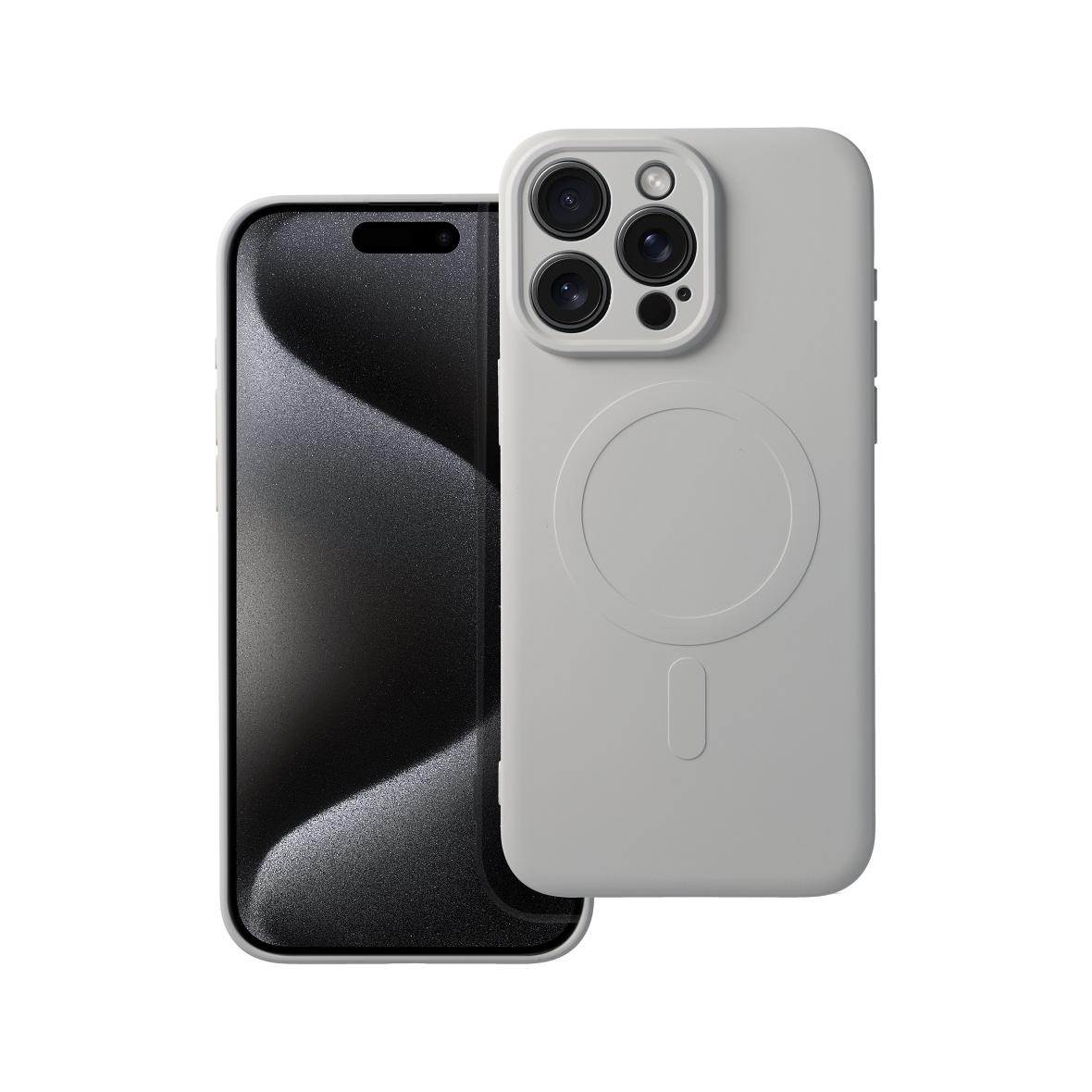 Futerał do iPhone 15 PRO MAX Silicone Mag Cover zgodny z MagSafe tytanowy