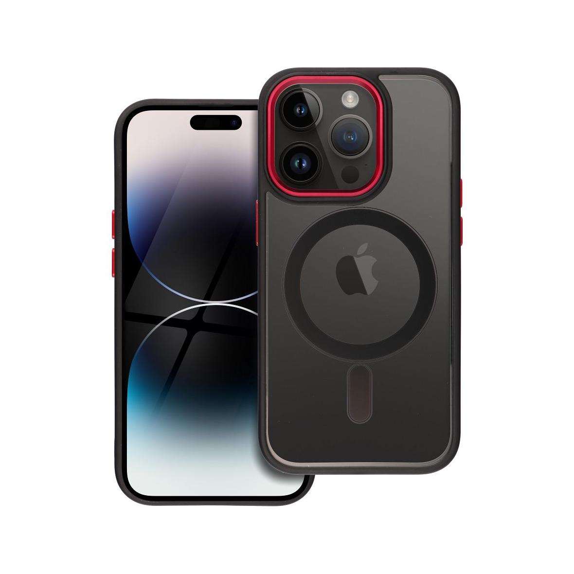 Futerał do iPhone 14 PRO Color Edge Mag Cover zgodny z MagSafe czarno czerwony