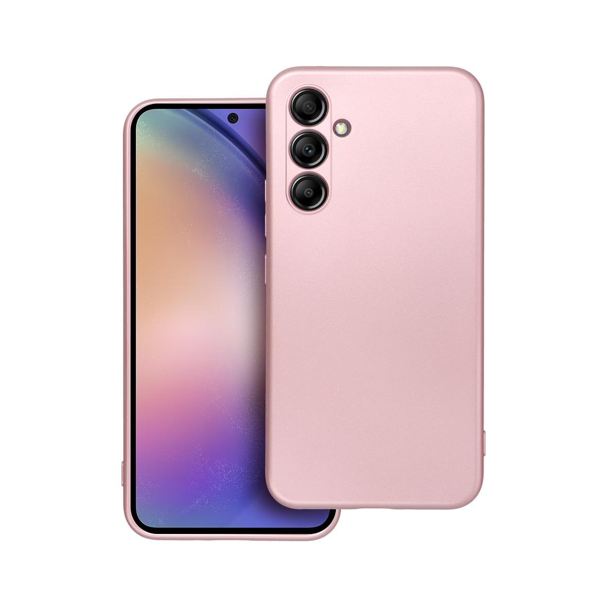 Futerał do Samsung A54 5G Metallic różowy