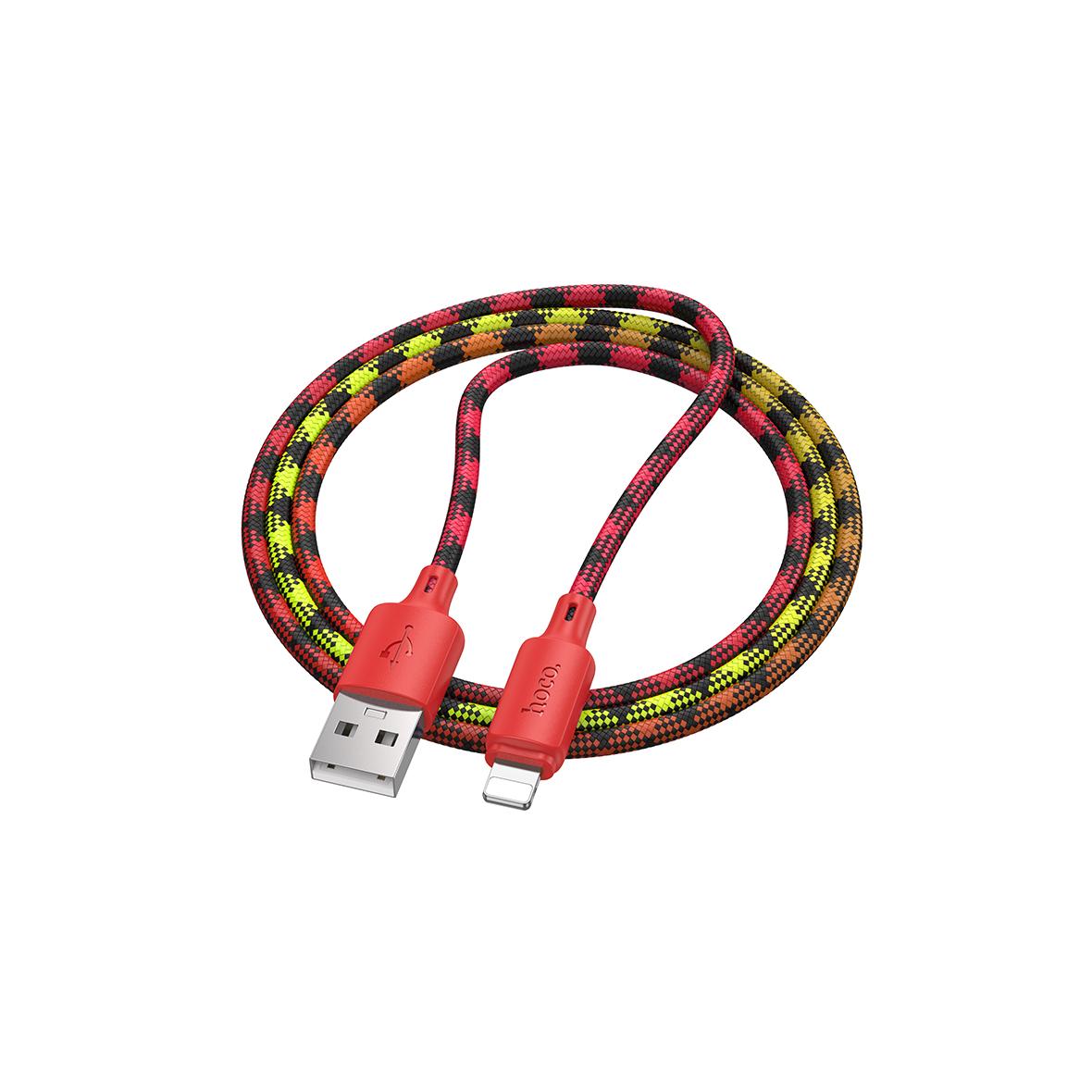 Kabel USB A do Lightning Hoco 2,4A 1 m X116 gradient czerwony