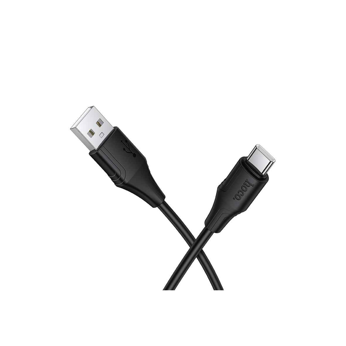 Kabel USB A do USB C Hoco 3A silikonowy 1 m X124 czarny