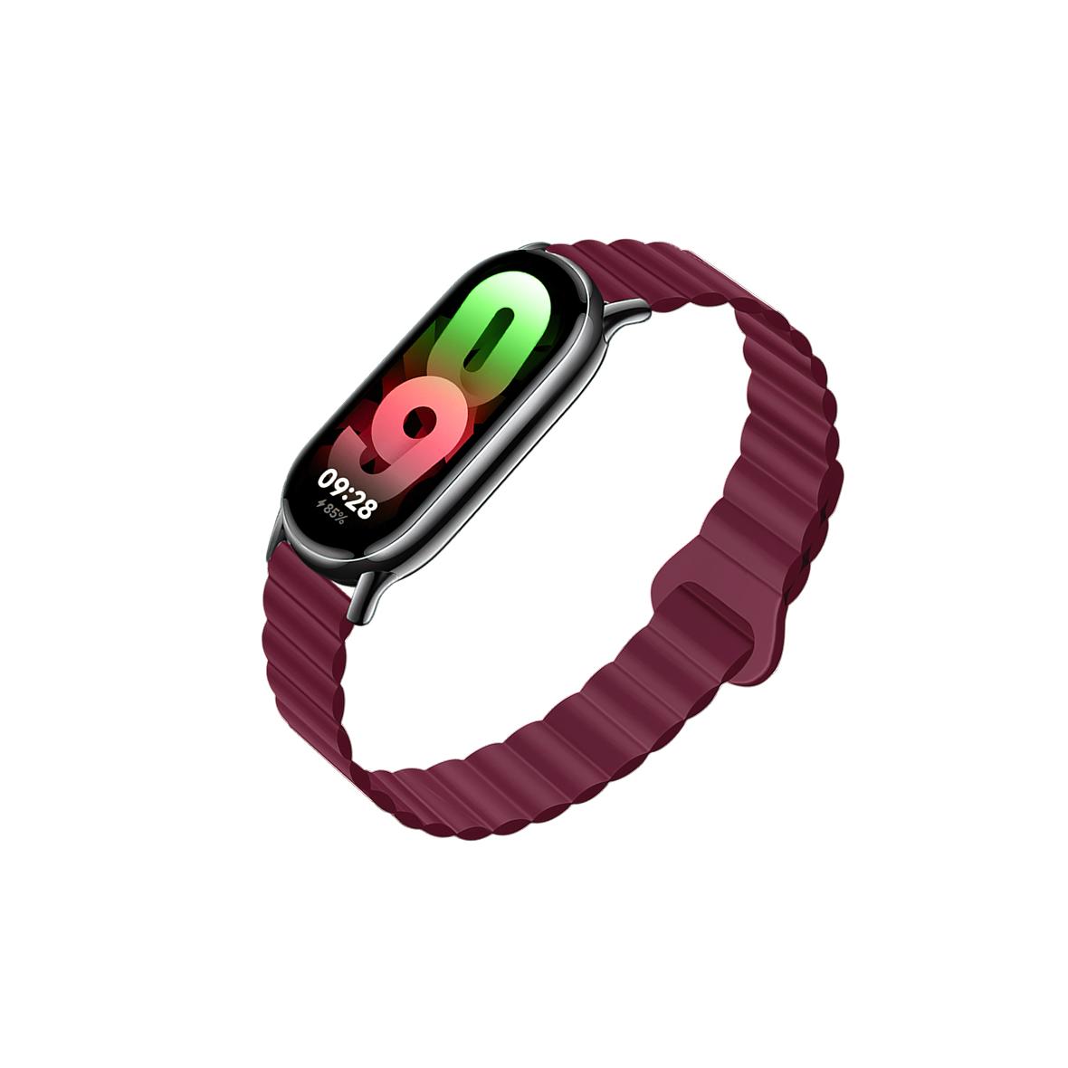 Pasek do Mi Band 8 Xiaomi Forcell F-Design FX8 sprzączka silikon bordowy