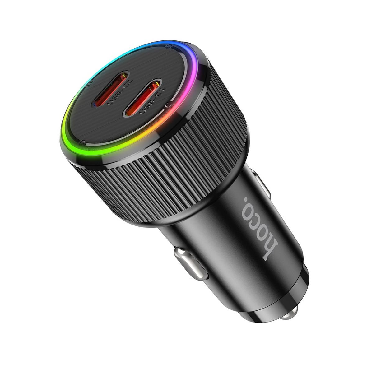 Ładowarka samochodowa Hoco 2 x USB C QC PD 50W NZ14B czarna