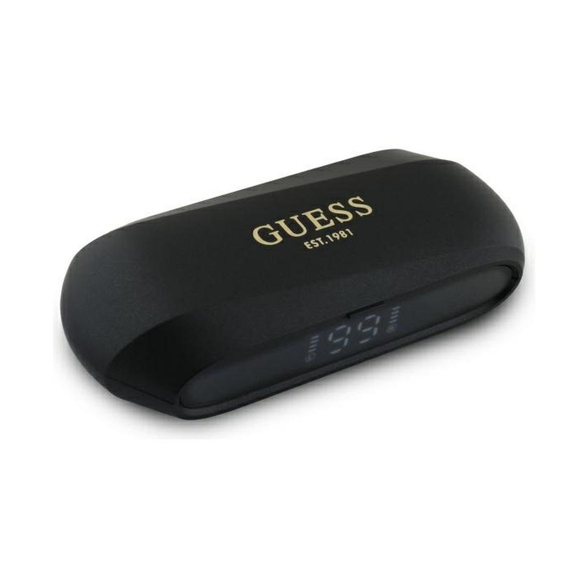 GUESS słuchawki bezprzewodowe bluetooth TWS GUTWSC2MCDSK (Elongated Metallic Classic Printed Logo) czarne